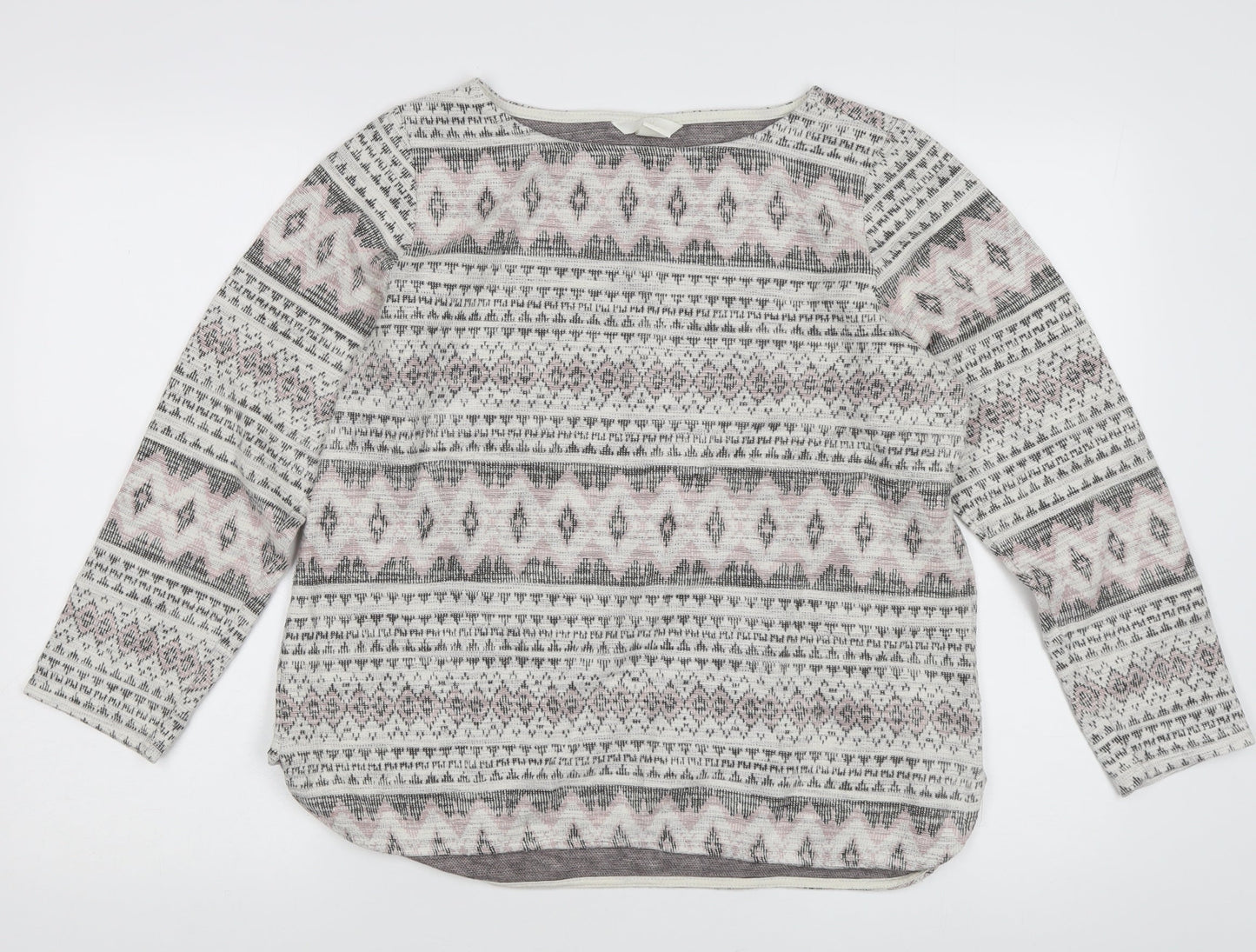 H&M Women's Multicoloured Fair Isle Knit Top L