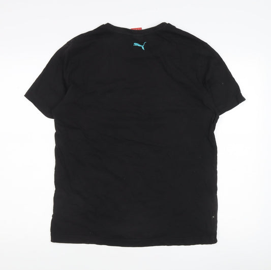 Puma Men's Black Graphic T-Shirt M Short Sleeve