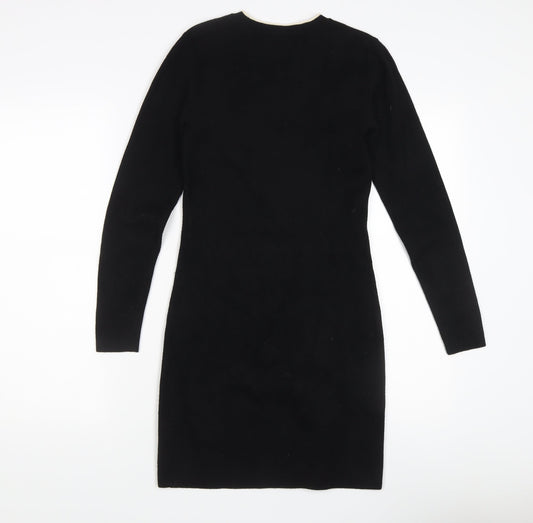 Jack Wills Women's Black Long Sleeve Dress, Size 8