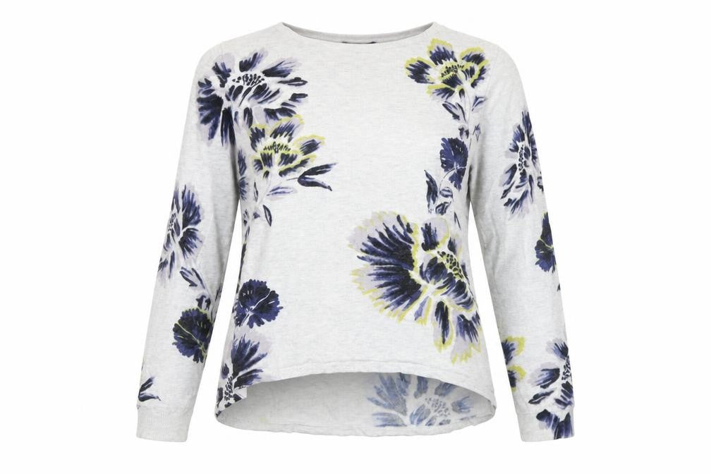Marks and Spencer Women's Grey Floral Pullover Jumper Size 14