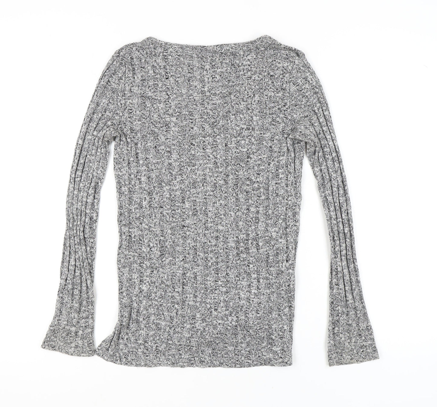 Topshop Women's Grey V-Neck Pullover Jumper Size 8
