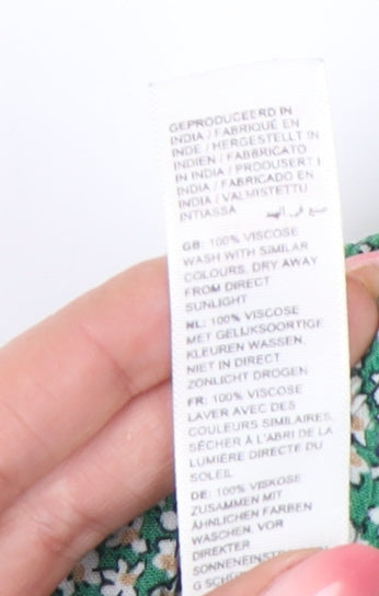 Fat Face Womens Green Floral Midi Shirt Dress 10