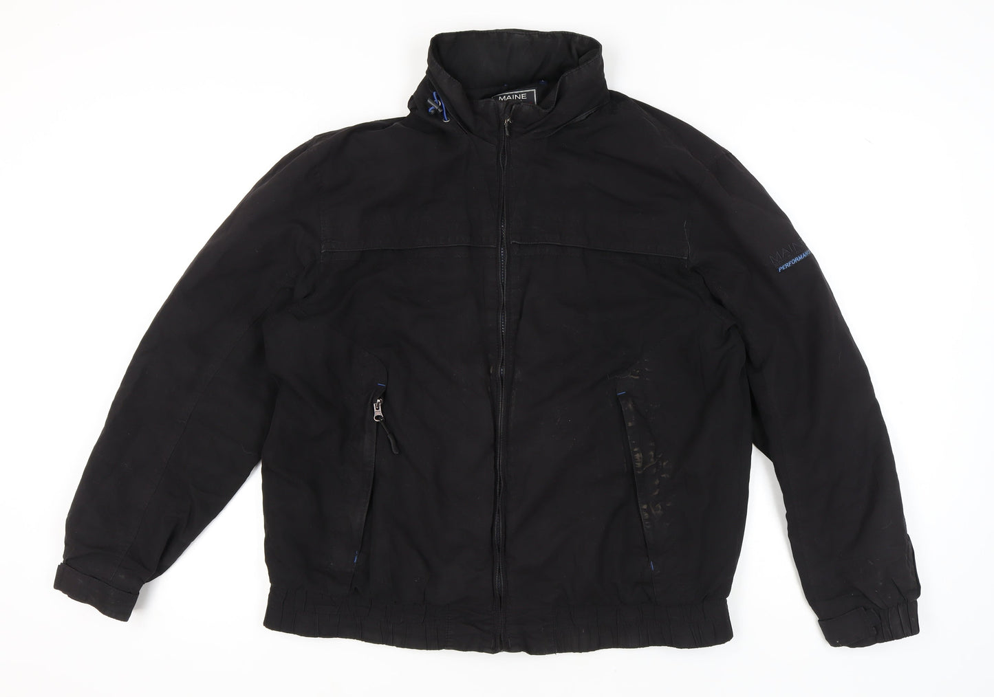Maine Men's Black Windbreaker Jacket - L