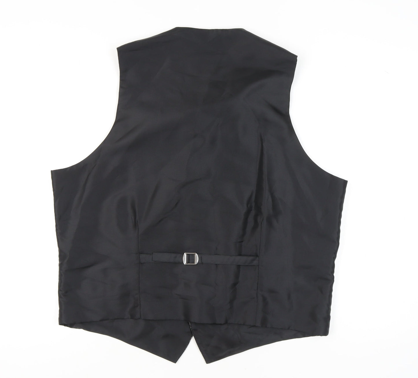 Moss Bros Men's Grey Geometric Waistcoat 2XL Formal