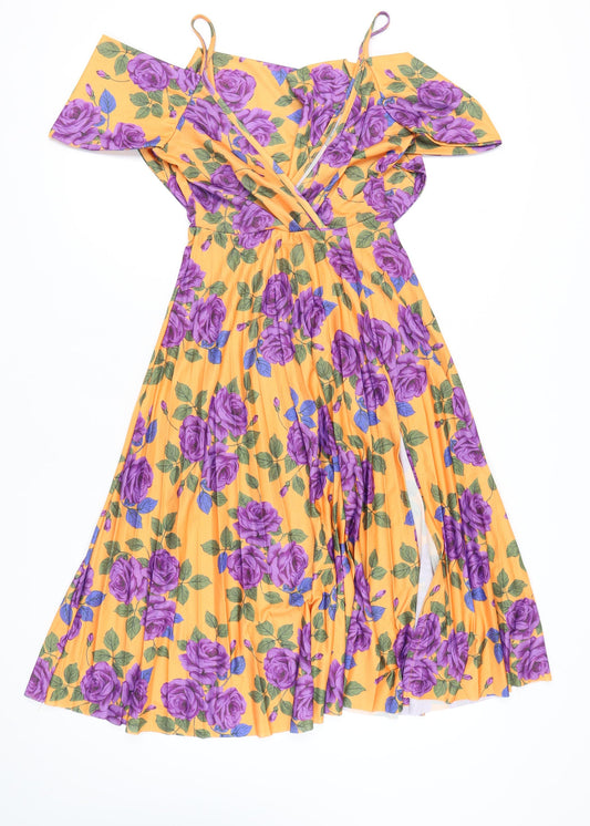 ASOS Women's Floral Dress, Multi, Size 8, Off Shoulder