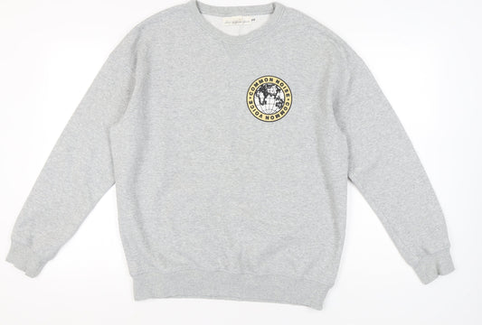 H&M Men's Grey Logo Sweatshirt in Size L