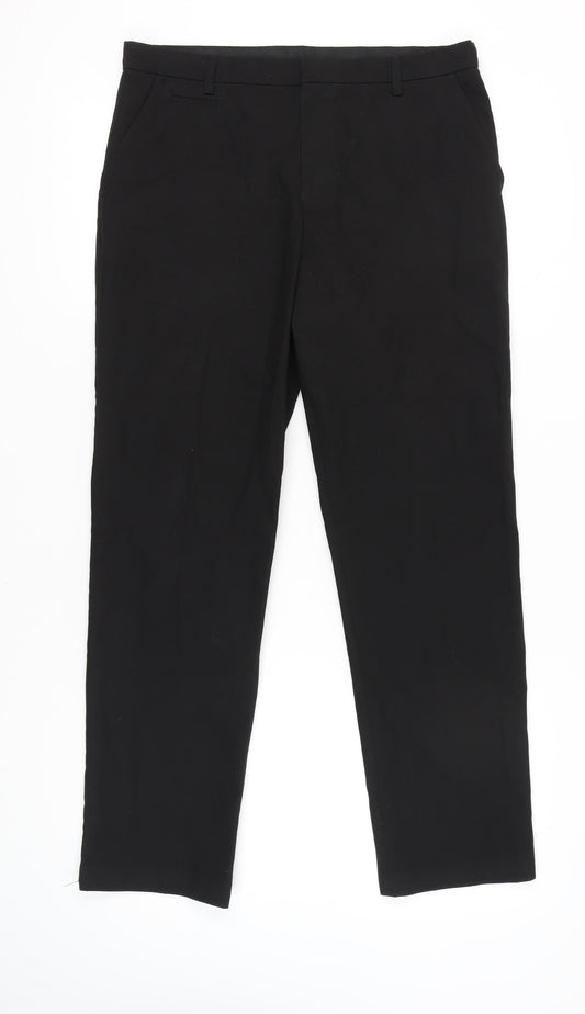 Marks and Spencer Boys Black Dress Pants 12 Years Regular Fit