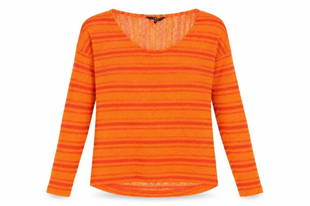Front view of Next Women's Orange Striped jumper, size 10