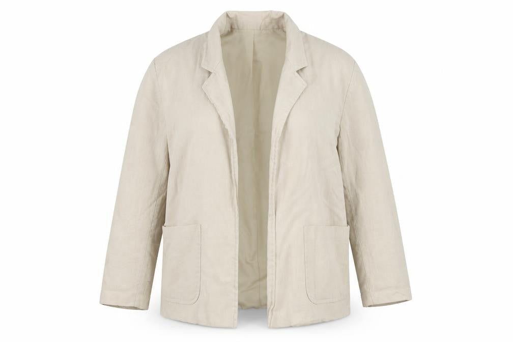 Front view of Peggy Page Women's Beige Blazer Jacket UK 16