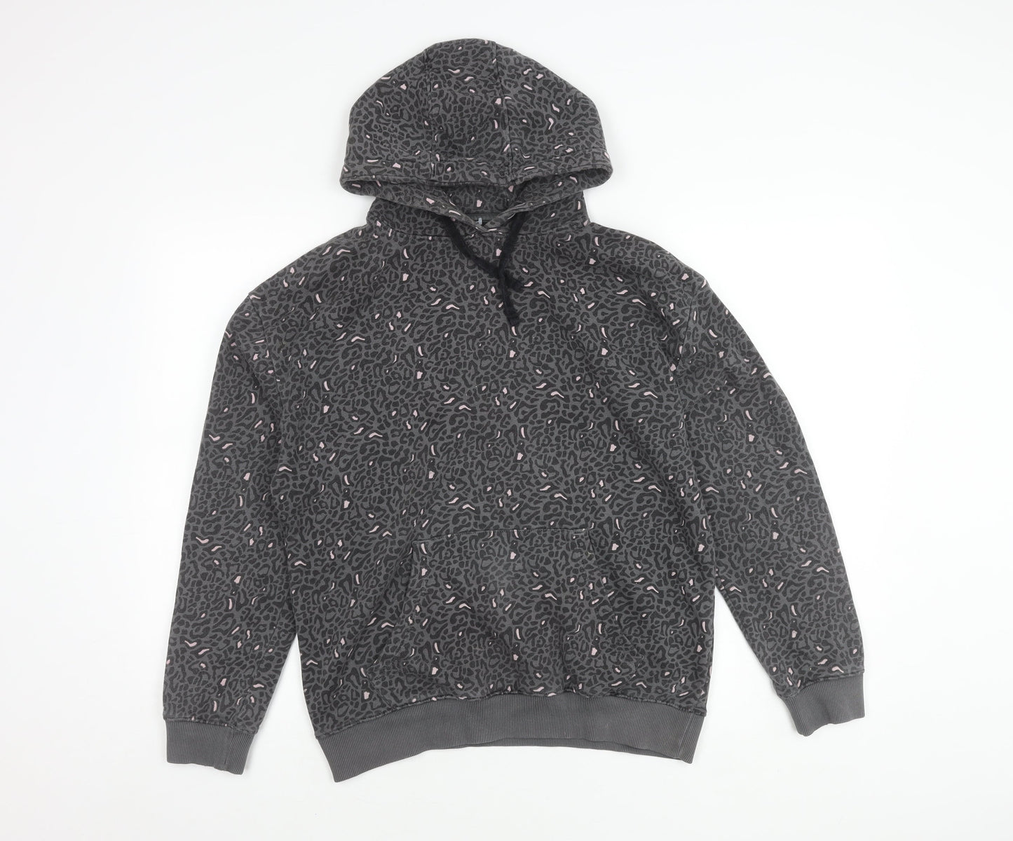 Fluid Women's Grey Animal Print Hoodie Size 10