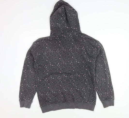 Fluid Women's Grey Animal Print Hoodie Size 10