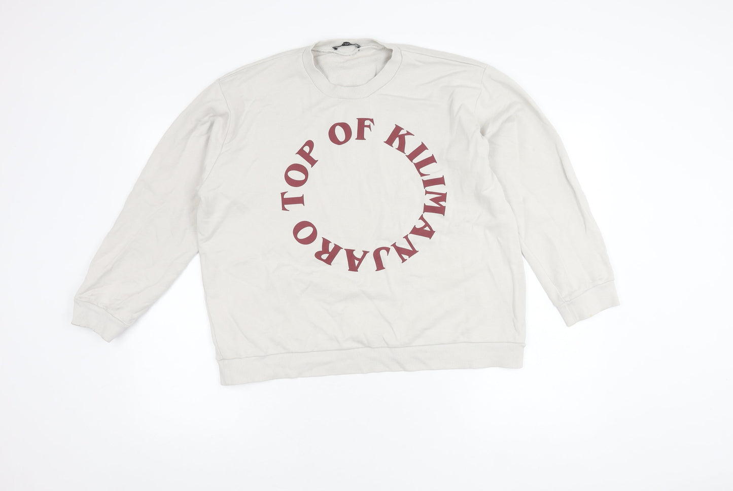 Zara Unisex White Graphic Sweatshirt Size 12