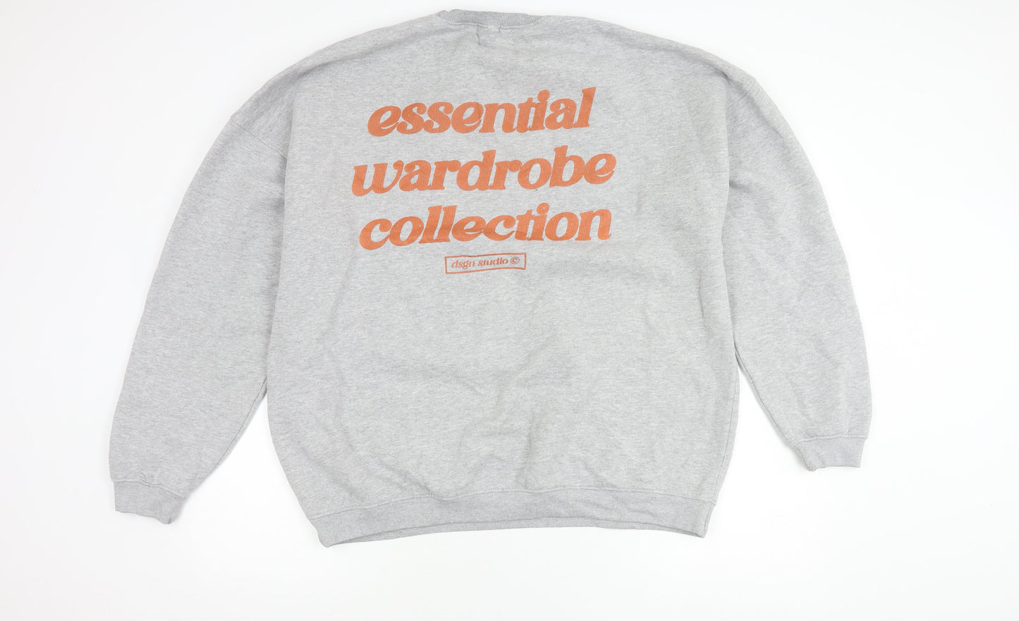 Boohoo Men's Grey Logo Pullover Sweatshirt Size L