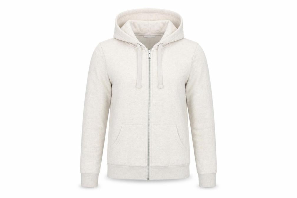 Front view of H&M Women Beige XS Basic Jacket with Hood