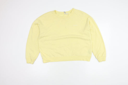 H&M Women's Yellow Pullover Sweatshirt, Size L, Casual