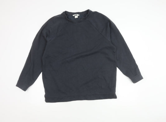 Basic Black Cotton Polyester Unisex Sweatshirt M 12