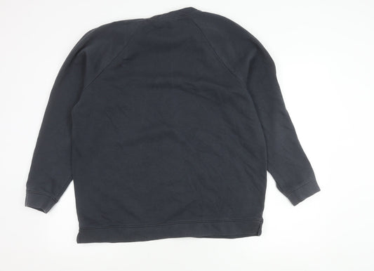 Basic Black Cotton Polyester Unisex Sweatshirt M 12