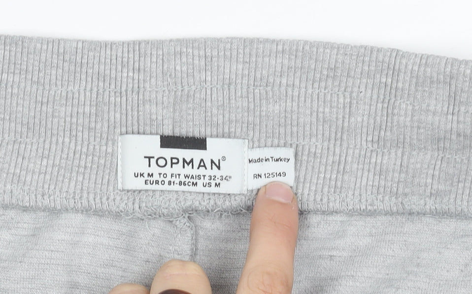 Topman Grey Jogger Trousers Men M Elastic Waist