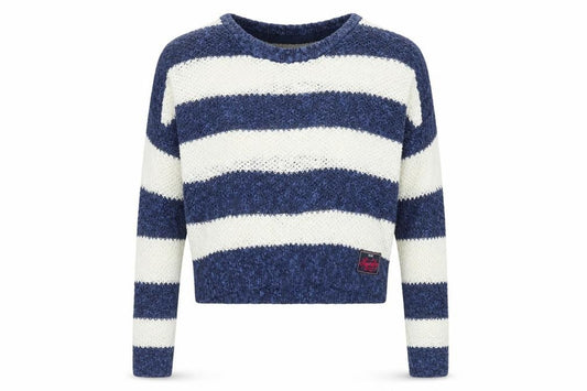 Womens UK L Regular Superdry Blue Pullover Open-Knit
