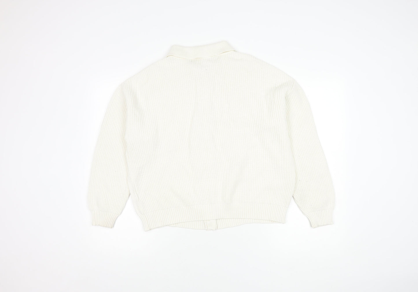 Marks and Spencer Women's White Cable-Knit Cardigan L