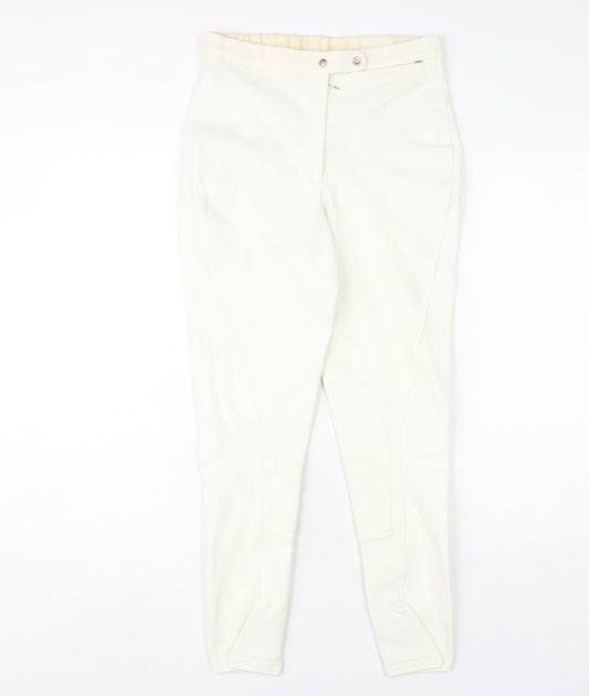Harry Hall Women's White Leggings, Size 4, Skinny Fit