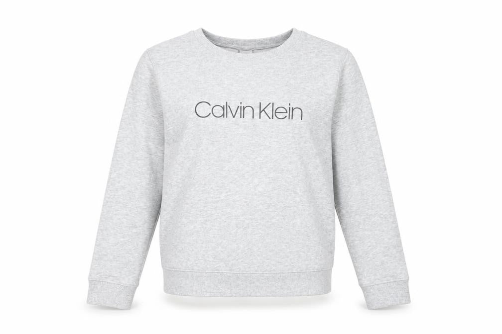 Womens UK M Regular Calvin Klein Grey Pullover Sweatshirt