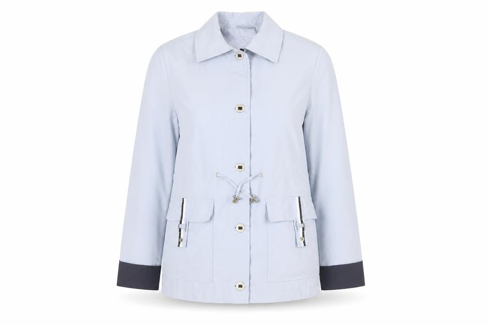 Front view of Bonmarché Women's Blue Jacket S Polyester Casual