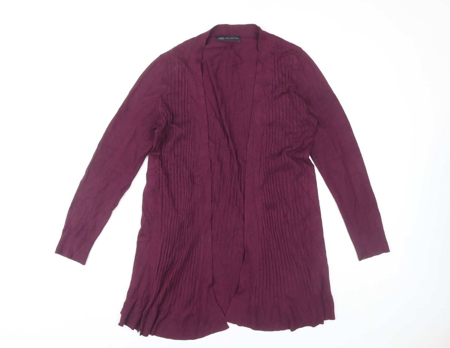 Marks and Spencer Women's Burgundy Open Front Cardigan Size S