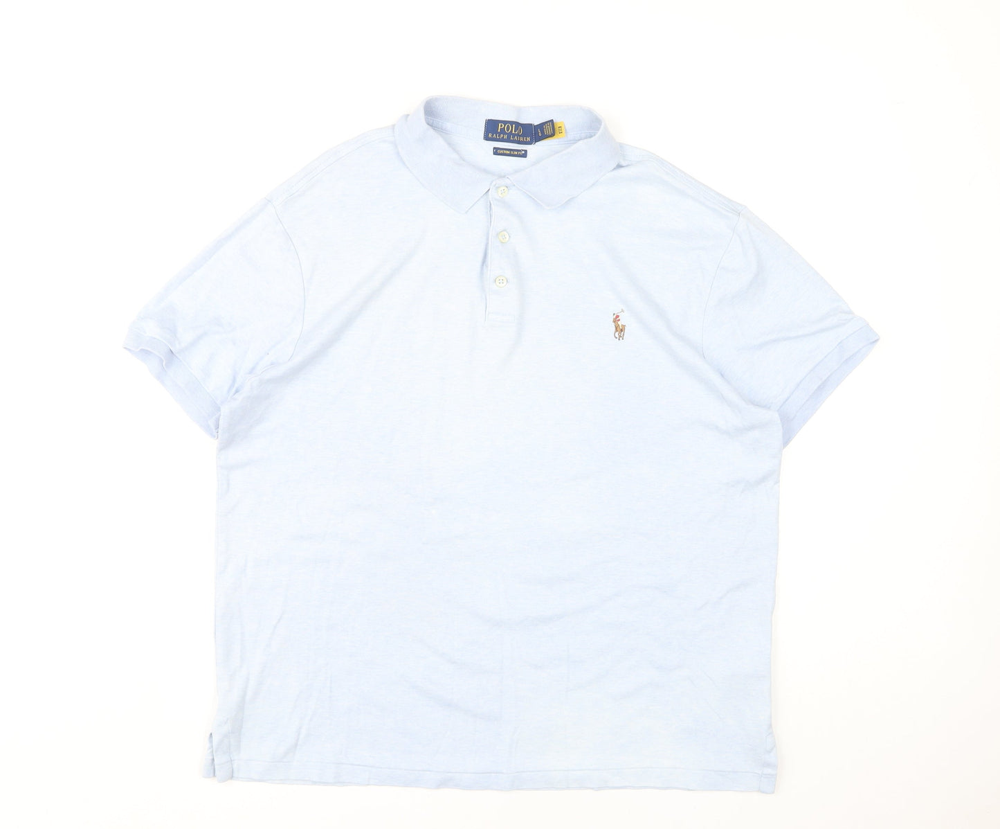 Polo Ralph Lauren Men's Blue Slim Fit Polo, Size L