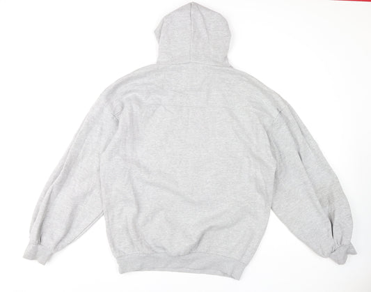 RISING Grey Pullover Hoodie M Unisex Adults Casual