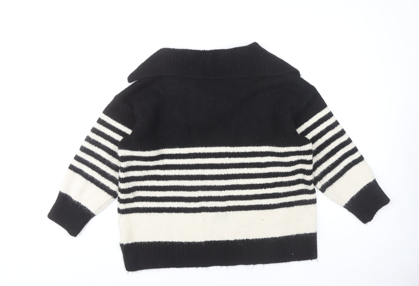 Next Women's Black Striped Pullover Jumper - Size 16