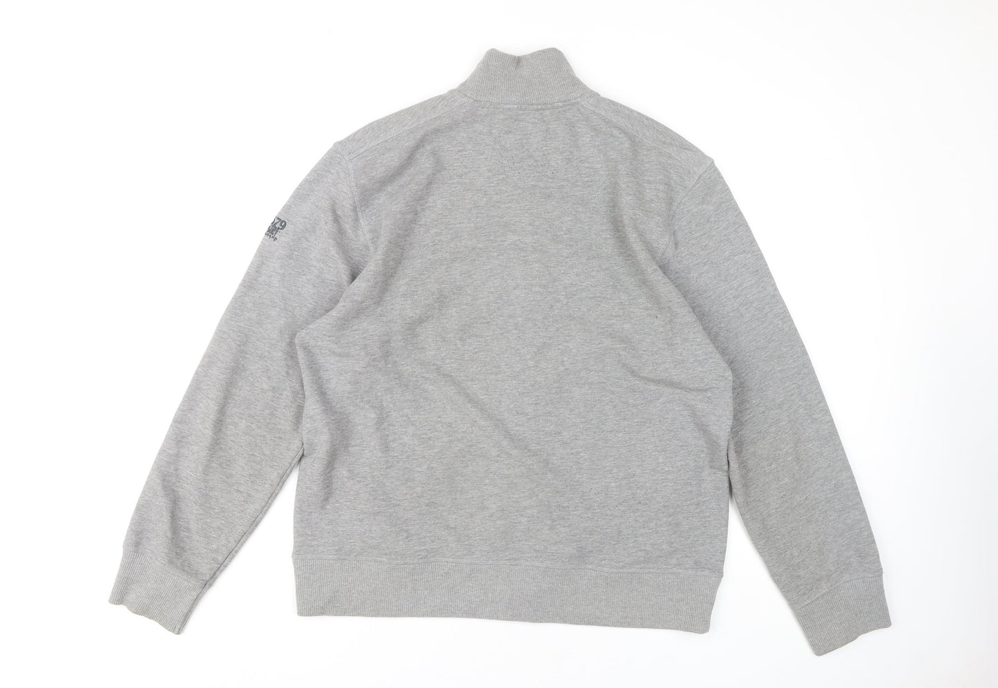 Next Men's Grey Full Zip Sweatshirt, Size L, Mock Neck
