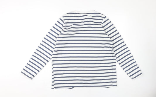 New Look Maternity Striped Sweatshirt, White, UK 10, Casual