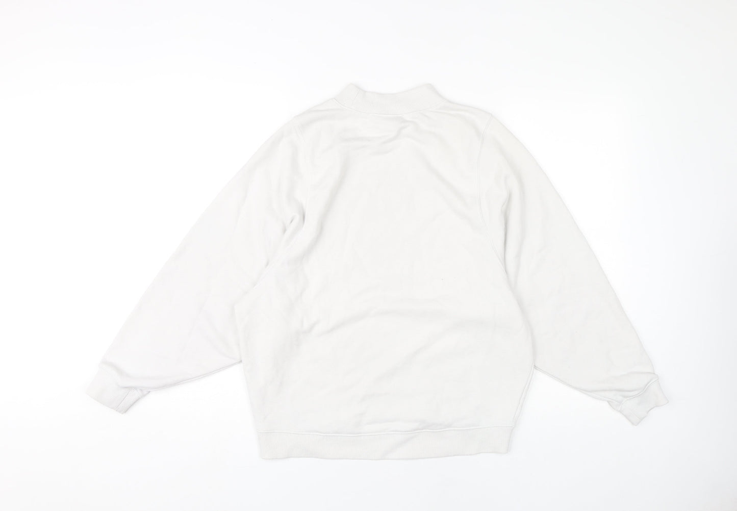 Monki Women's White Mock Neck Pullover Sweatshirt XXS