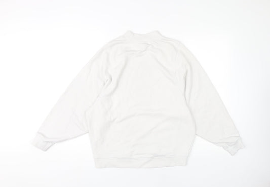 Monki Women's White Mock Neck Pullover Sweatshirt XXS