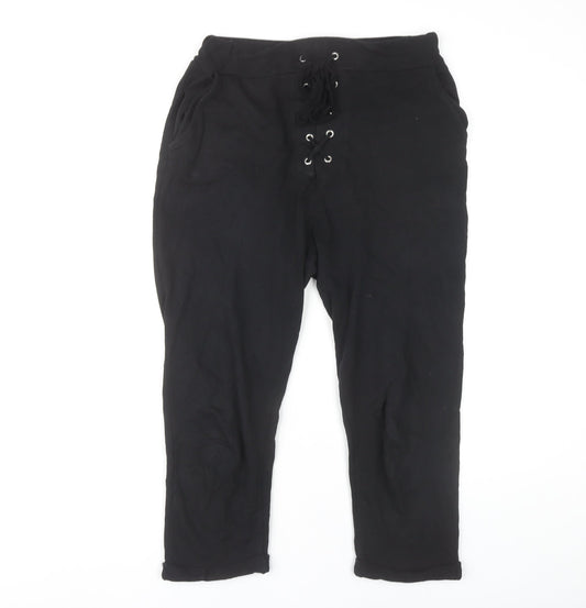 Zara Women's Black Jogger Trousers Size 28