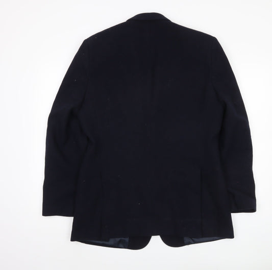 Jaeger Men's Dark Blue Wool Cashmere Blazer 38R
