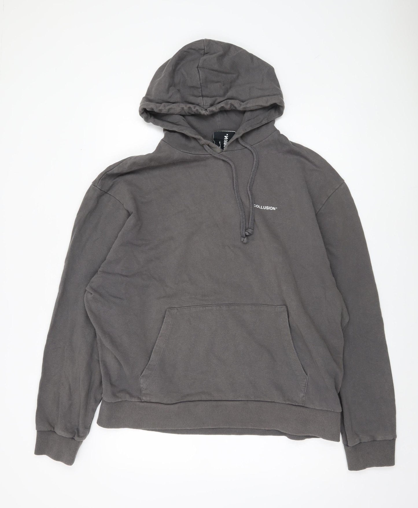 COLLUSION Men's Grey Pullover Hoodie, Regular Fit