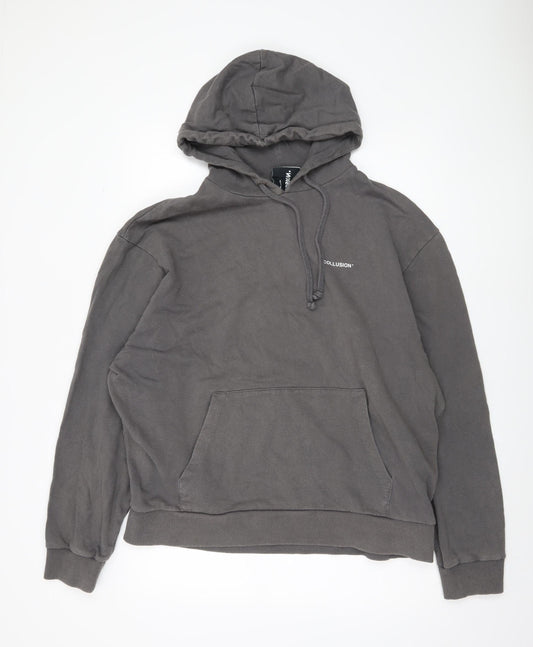 COLLUSION Men's Grey Pullover Hoodie, Regular Fit