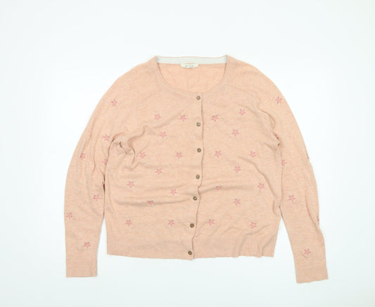 White Stuff Women's Pink Cardigan UK 14 Embroidered