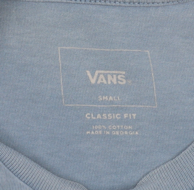 Vans Men's Blue T-Shirt, Size S - Classic Fit, Logo Design