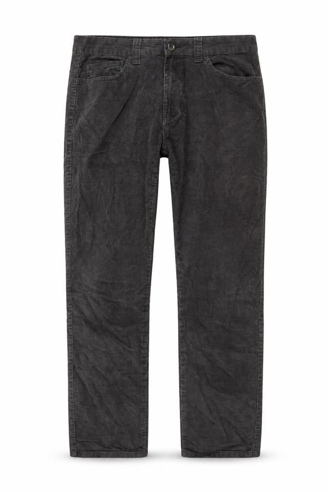Front view of Denim Co. Men's Black Straight Trousers, size M