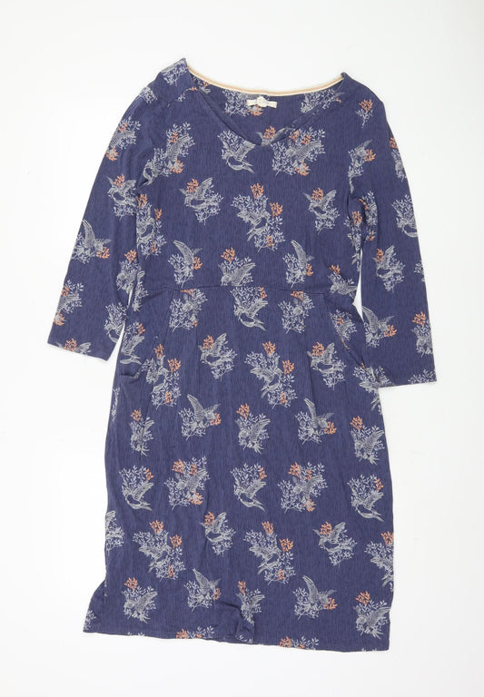 White Stuff Women's Blue Floral Dress Size 12