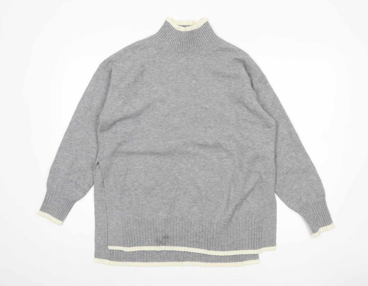 Amara Reya Women's Grey Mock Neck Pullover Jumper M