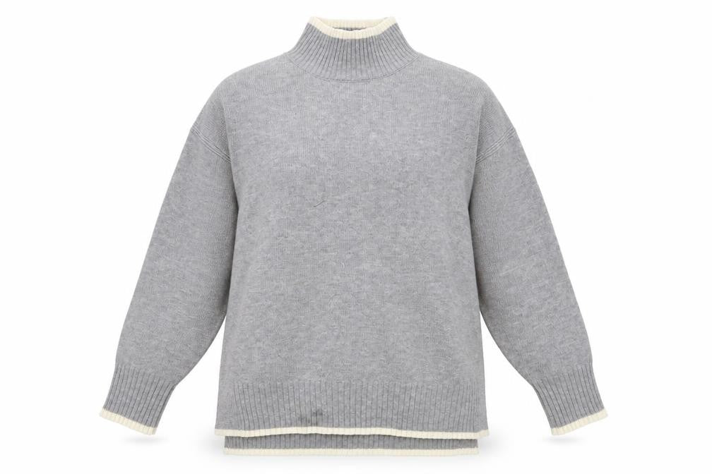 Front view of Amara Reya Women's Grey Mock Neck jumper M