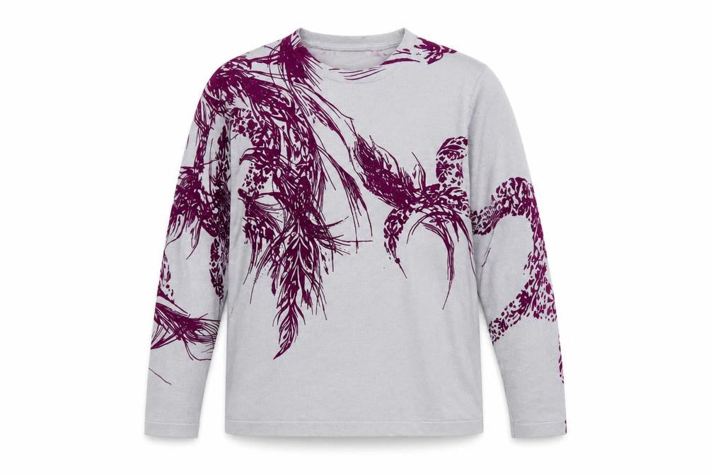 Front view of Alexara Women's Purple Floral Jumper L