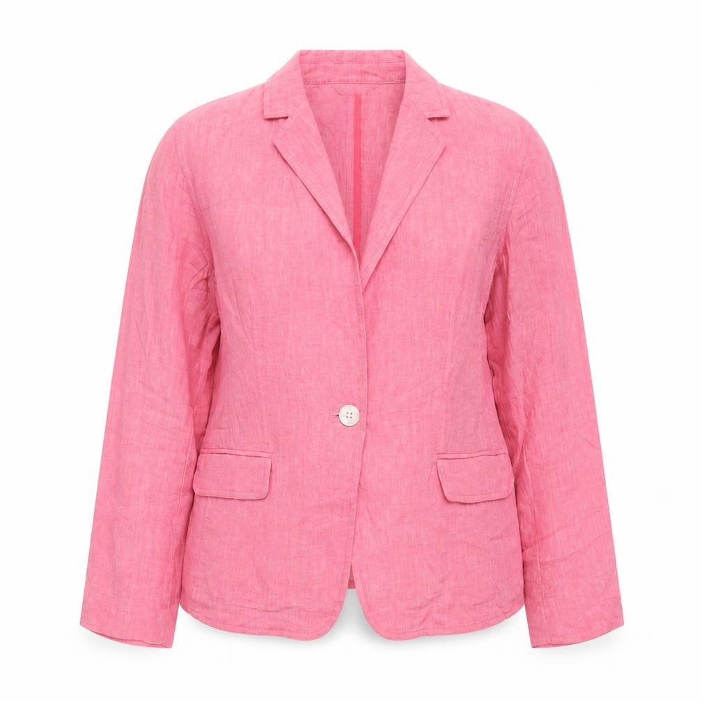 Lands' End Women's Pink Linen Blazer Size 12 Petites