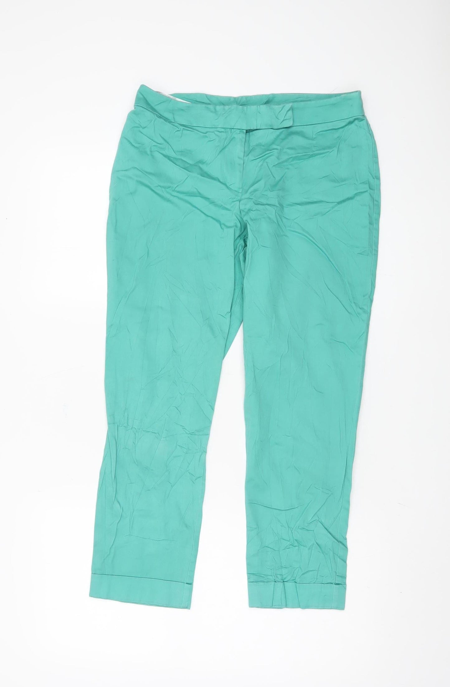 Dorothy Perkins Women’s Green Cropped Trousers Size 10