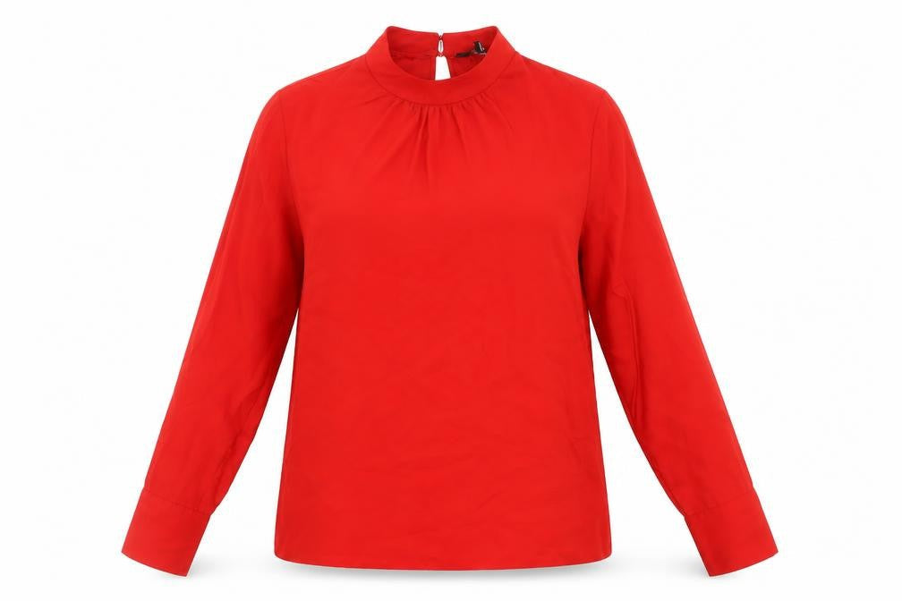 Dorothy Perkins Red High Neck Blouse, UK 12, Women's