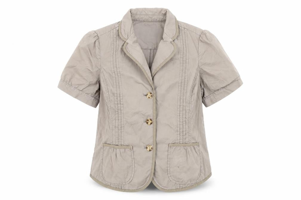 Front view of Banana Republic Women's Beige Blazer, size 8